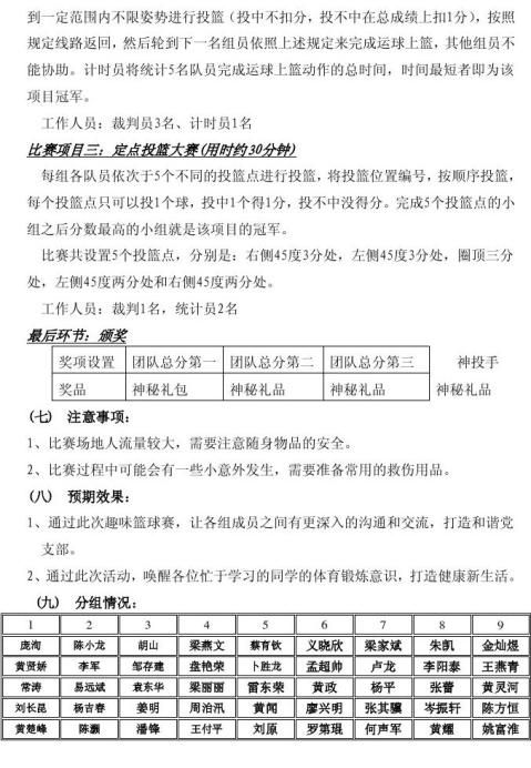 特色党支部活动之趣味篮球赛策划书
